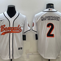 Men's Cincinnati Bengals Evan McPherson #2 White Fashion Game Jersey2