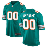 Miami Dolphins Aqua Alternate Custom Jersey
