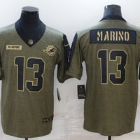 Men's Miami Dolphins Dan Marino #13 Brown Player Game Jersey1
