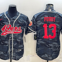 Men's San Francisco 49ers Brock Purdy #13 Grey Camouflage Game Jersey1 Joint Edition