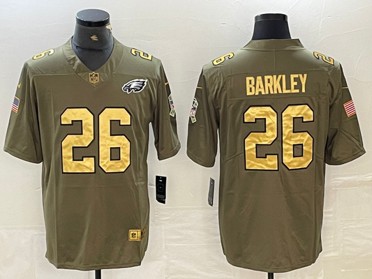 Men's Philadelphia Eagles Saquon Barkley #26 Olive Player Jersey1
