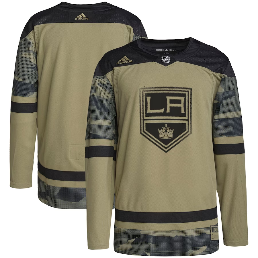 Men's Los Angeles Kings Camo Military Appreciation Team Authentic Practice Blank Jersey1