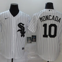 Men's Chicago White Sox Yoan Moncada #10 White Replica Baseball Jersey1