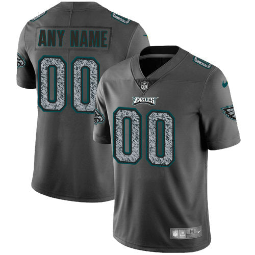 Custom1 Philadelphia Eagles Gray Static Vapor Untouchable Stitched American Football Jerseys