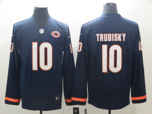 Men's Chicago Bears Mitch Trubisky #10 Navy Team Game Jersey1
