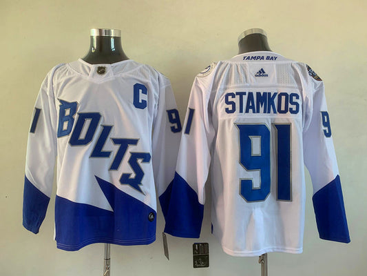 Men's Tampa Bay Lightning Steven Stamkos #91 White Home Breakaway Player Jersey1
