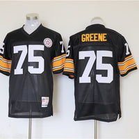 Men's Pittsburgh Steelers Joe Greene Mitchell & Ness Black Legacy Replica Jersey1