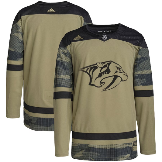 Men's Nashville Predators Camo Military Appreciation Team Authentic Practice Blank Jersey1