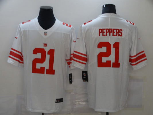 Men's New York Giants Jabrill Peppers #21 White Game Jersey1