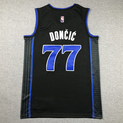 Men's Dallas Mavericks Luka Doncic #77 Black 2023/24 Swingman Jersey1 - City Edition