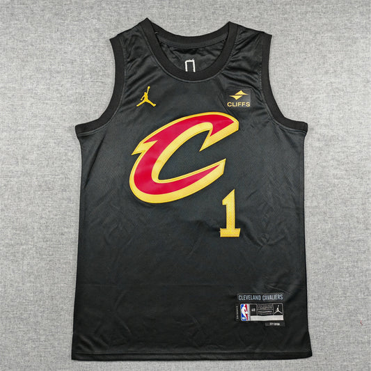 Men's Cleveland Cavaliers James Harden #1 Black Swingman Jersey - Statement Edition