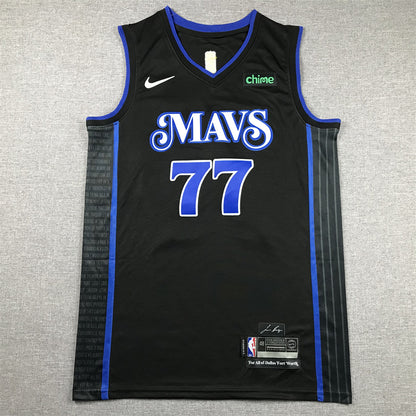 Men's Dallas Mavericks Luka Doncic #77 Black 2023/24 Swingman Jersey1 - City Edition