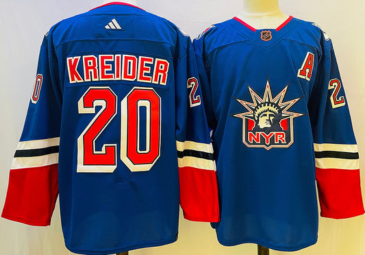 Men's New York Rangers Chris Kreider #20 Blue Player Jersey1