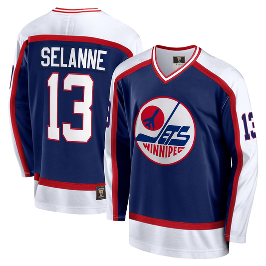 Men's Winnipeg Jets Teemu Selanne #13 Blue Player Game Jersey1