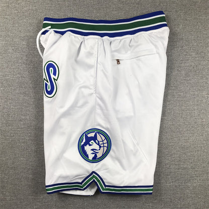 Men's Minnesota Timberwolves White Pocket Shorts1