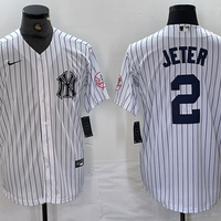 Men's New York Yankees Derek Jeter #2 White Limited Player Jersey1