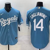 Men's Kansas City Royals Jac Caglianone #14 Light Blue Alternate Replica Jersey
