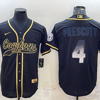 Men's Dallas Cowboys Dak Prescott #4 Black Game Jersey1 Joint Edition