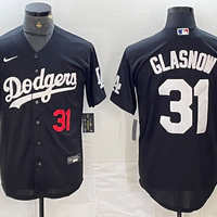 Men's Los Angeles Dodgers Tyler Glasnow #31 Black Replica Game Jersey1