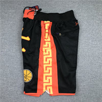 Men's Golden State Warriors Black Chinese Edition Basketball Shorts1