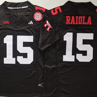 Men's Nebraska Huskers Dylan Raiola #15 Black Player Jersey