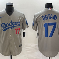 Men's Los Angeles Dodgers Shohei Ohtani #17 Gray Replica Player Jersey1