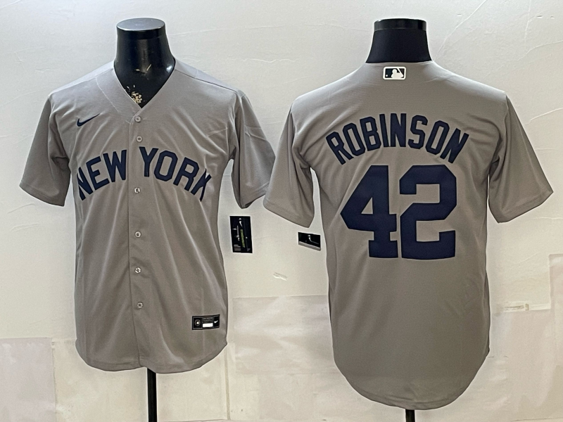 Men's New York Yankees Jackie Robinson #42 Gray Limited Player Jersey