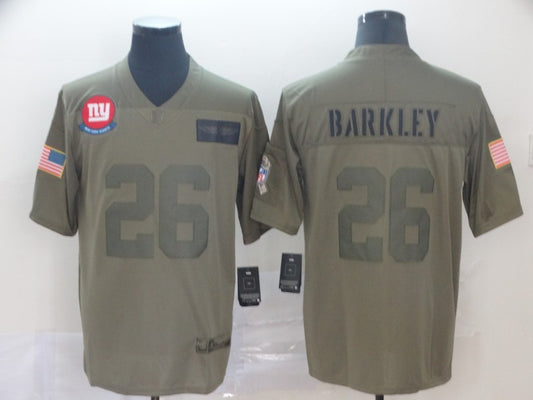 Men's New York Giants Saquon Barkley #26 Brown Game Jersey1