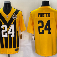 Men's Pittsburgh Steelers Joey Porter Jr. #24 Gold Alternate 1933 Throwback Game Jersey