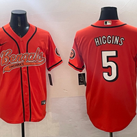 Men's Cincinnati Bengals Tee Higgins #5 Orange Game Jersey