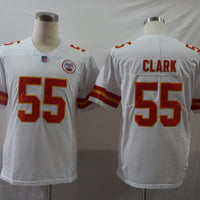 Men's Kansas City Chiefs Frank Clark #55 White Game Jersey1