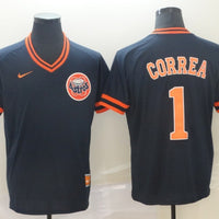 Men's Houston Astros Carlos Correa #1 Navy Authentic Game Jersey1