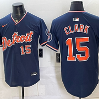 Men's Detroit Tigers Max Clark #15 Navy Alternate Stadium Jersey