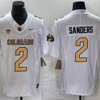 Men's Colorado Buffaloes Shedeur Sanders #2 White Player Game Jersey
