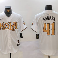 Men's New Orleans Saints Alvin Kamara #41 White Replica Player Jersey1