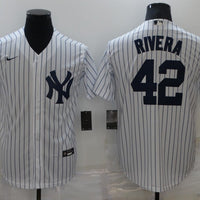 Men's New York Yankees Mariano Rivera #42 White Replica Baseball Jersey1
