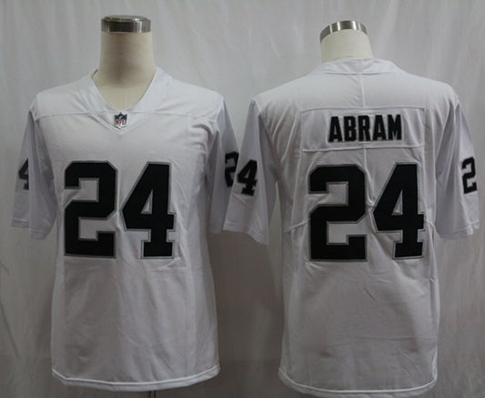 Men's Las Vegas Raiders Jonathan Abram #24 White Game Player Jersey1