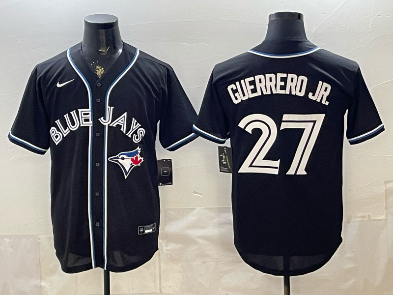 Men's Toronto Blue Jays Vladimir Guerrero Jr. #27 Fashion Replica Black Out Jersey