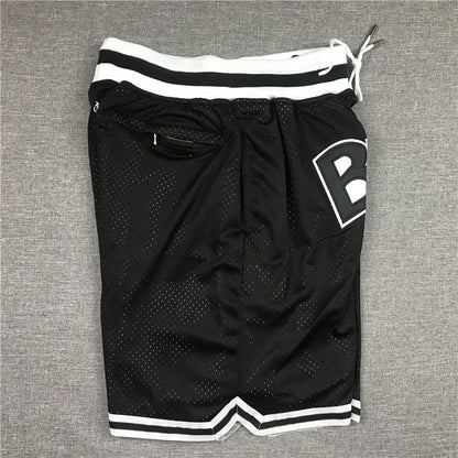 Men's Brooklyn Nets Black Basketball Retro Shorts1