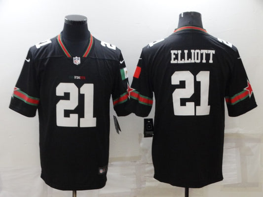 Men's Dallas Cowboys #21 Ezekiel Elliott Black Player Game Jersey1