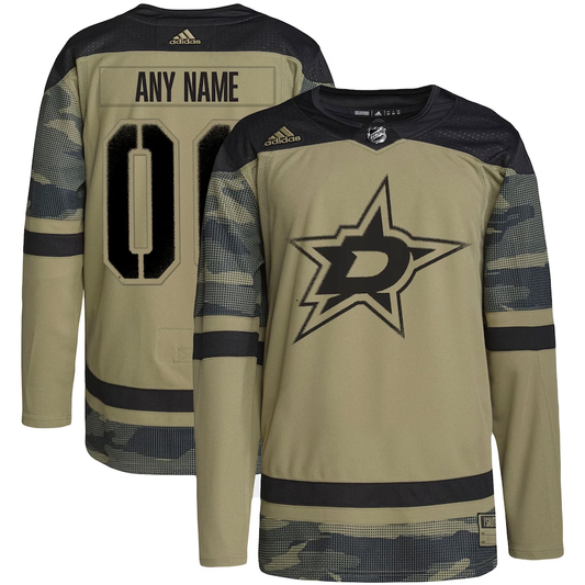 Men's Dallas Stars Camo Military Appreciation Team Authentic Custom Practice Jersey1