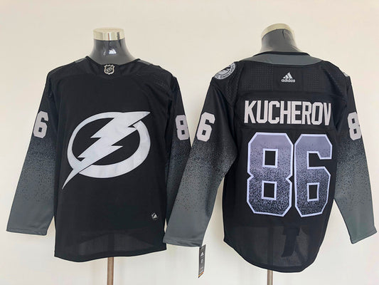 Men's Tampa Bay Lightning Nikita Kucherov #86 Black Home Breakaway Jersey1