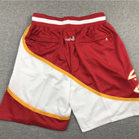 Men's Atlanta Hawks Red/White Basketball Retro Shorts1
