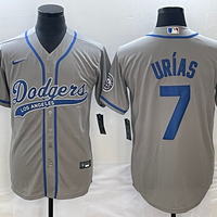 Men's Los Angeles Dodgers Julio Urias #7 Gray Player Jersey1 Joint Edition