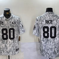 Men's San Francisco 49ers Jerry Rice #80 Arctic Camo 2024 Salute to Service Retired Player Limited Jersey1