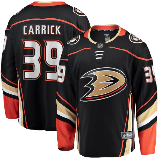 Men's Anaheim Ducks Sam Carrick #39 Black Home Breakaway Player Jersey1