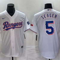 Men's Texas Rangers Corey Seager #5 White Replica Baseball Jersey1