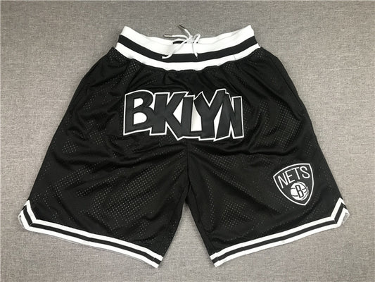 Men's Brooklyn Nets Black Basketball Retro Shorts1