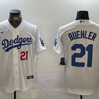 Men's Los Angeles Dodgers Walker Buehler #21 White Replica Baseball Jersey1