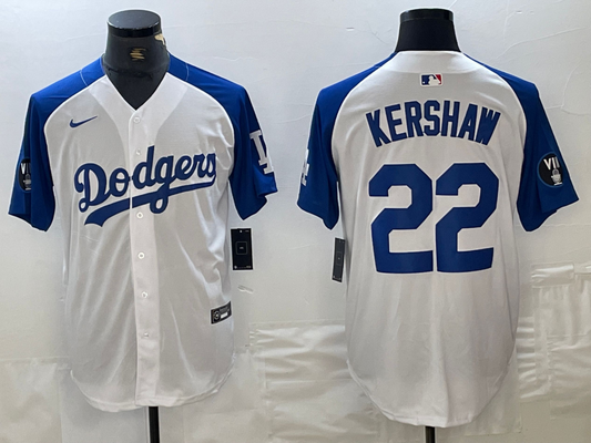 Men's Los Angeles Dodgers Clayton Kershaw #22 White Limited Jersey1